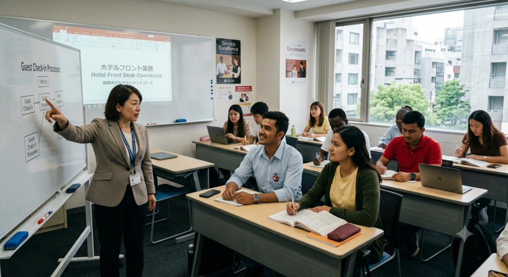 hotel management course in japan students